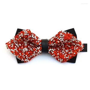 Bow Ties 1 PCS Erkekler Bowtie Banquet Düğün Parlayan Kravat Kadınlar Elbise İş Partisi Bowknot Rhinestone yaka kristal kravat