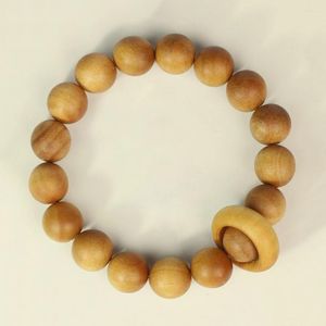 Pulseira de madeira natural de sândalo de sândalo de 12 mm para homens