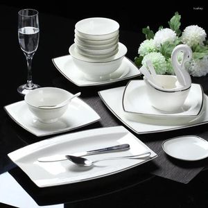Dinnerware Sets Ceramic Bowl Tableware Outdoor Dinner Cutlery Soup Spoon Plates Drinkware Chopsticks Vajillas Completa Kitchen Set