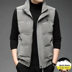 Jackets Winter Golf Jackets Vest for Men Fashion White Duck Down Coscela -Coloque de Golfe quente Use claro Dato macio Casacos masculinos