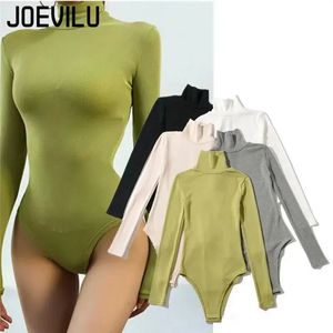 Stretch Jumpsuit Sexy Thread Turtleneck Long Sleeve Snap on Onepieces TShirt Slim Fit Warm Bottom Shirt Y2k Bodysuit Lingerie 231225