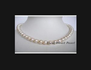 Fine Pearls Jewelry Natural Lastrous 18 -Quot Cal Oryginalne 89 mm Biała Perła Naszyjnik 4940488