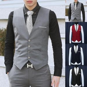 Jackets Men Waistcoat Slim Men Suit Vests Business Dress Vest Slim Fit Singlebreasted Formal Sleeveless Jacket Casual Gilet Homme