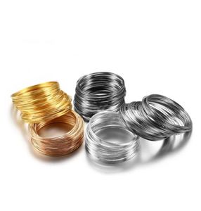 CORD WIRE 100 LOOPSLOT 06mm Silver Gold Bronze Memory Beading Steel Wire för DIY Jewelry Making Fynd Tillbehör Tillbehör B 7779464