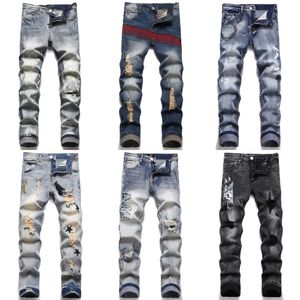 Mens Jeans Amirs Designer Trousers Hip Hop Graffiti Fashion Men Pants Elastic Slim Fit Comfort trousers Streetwear denim pants Designer Jeans Men Clothing