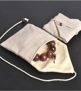 Lyxsmycken Cottom Linen Presentförpackning Bag Bangle Armband Halsband Holder Pouch Sack6678656