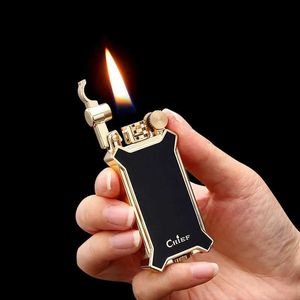 Chefe novo artesanato de resina querosene isqueiro metal chama aberta oldfashioned rebolo highend presente masculino acessórios para fumar