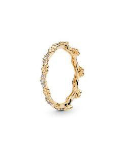 Żółte złoto Pierścień z kwiatów z oryginalnym pudełkiem na p prawdziwą szterling biżuterię CZ Diamond Wedding Prezent Pierścień dla kobiet dziewczęta 2934404
