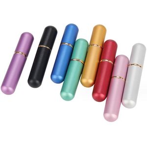 Portable 5 ml Aluminum Nasal Inhaler refillable Diffusers Bottles For Aromatherapy Essential Oils With High Quality Cotton Wicks