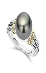 Anello di perle grigie europee e americane per le donne intarsio zircone cubico anello di fidanzamento in argento 925 gioielli 21050762862665759972