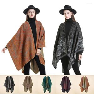 Scarves Winter Warm Fleece Shawl Luxury Elegant Double-sided Thicken Cloak Cardigan Plush Wraps Scarf