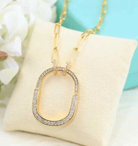 Pendant Necklaces New 2023 Trend Classic High Quliaty Hot Brand Luxury Jewelry Necklaces For Women Lock Style Full Zircons Pure 925 Sliver GoldL231225