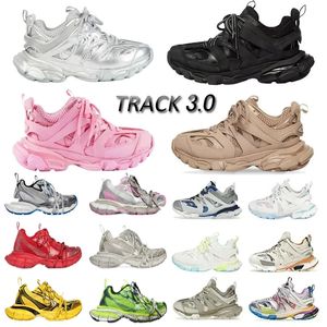 Balencaigas Ayakkabı Tasarımcı Kadın Ayakkabı Gündelik Ayakkabı Track 3.0 Sneaker Lighted Gomma Deri Eğitmeni Naylon Baskılı Platform Spor Kabarcıları Erkekler Hafif Eğitimler Led Ayakkabı
