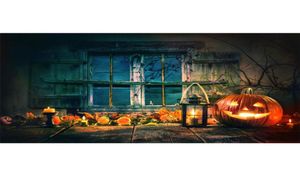 Barnpografi Bakgrunds Halloween Pumpkin Lantern Retro Vintage Wood Window Tree Branches Barn Po Studio Bakgrunder WOO2026990