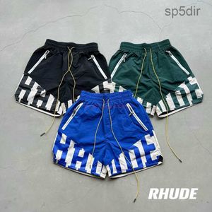 40offmens Shorts Designer Short Fashion Casual Clothing Beach Shorts Canned Rhude 23fw High Street Heavy Industry Spliced Woven Couple Loose Capris Jogge DS3L