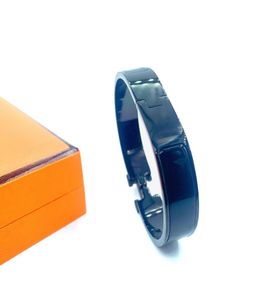 Novo designer pulseira de luxo marca qualidade titânio aço todo preto pulseira homem mulher moda jóias presente carta pulseiras9912145