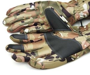 Fashion Tactical Gloves Touch Screen Camouflage äkta läder Keep Warm Outdoor Sport Ski Windproect Army Men9879936