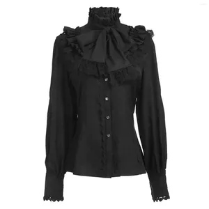 Women's Blouses Vintage Lace Shirts Gothic Shirt Retro Long Sleeved Ruffled Bow Tops Wedding Party For Women Blusas