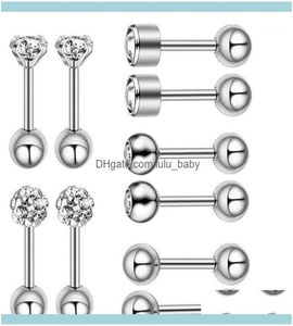 Stud Jewelrystud 10st/Set Luxury Studs Earrings for Women Ball Earring Shinning Crystal Ear Piercing Lage Smycken Aessory1 Drop Delive8547206