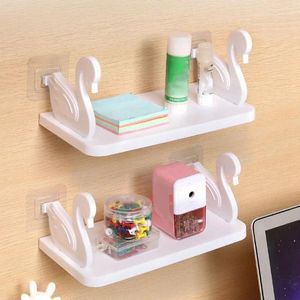 Kitchen Storage Swan Shelf Wall Mounted No Punch Bathroom Rack Organiser