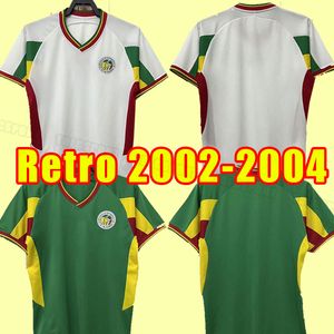Top 2002 Senegal Retro Jerseys Diouf Bouba Diop Football Shirt Diao Classic Maillot de Foot 2003 2004 03 03 04 H.Camara Kh.fadiga