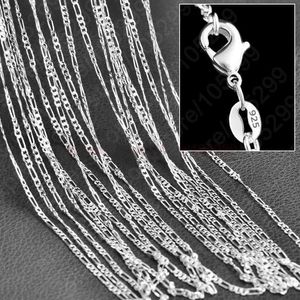 10pcs Los 2mm Figaro -Kette 925 Sterling Silber Schmuckkettenketten mit Hummerverschluss Größe 16 18 20 22 24 26 28 30 Zoll275e