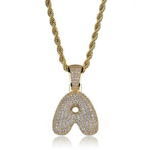 Hip Hop Jewellery Diamond Necklace Iced Out Chains Micro Cubic Zirconia Copper Necklace Set With Diamonds 18k Gold Plating Letter 3673935