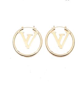 Lady Women Stud Earings를위한 고급 Big Gold Hoop Earrings 올바른 편지 V Brandjewelry Valentine039S Day Gift Engagement for B9398207