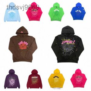 Mens Hoodies Sweatshirts 2023 New Sky Blue Sp5der Hoodie Men Women 1 Hip Hop Young Thug Spider World Wide 555555 Print Pullover h S8f1# MSGI