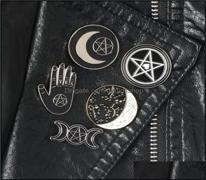 Pins broszki biżuteria Pins wiedźmy Kolekcja Pentagram Triple Moon Constellation Wizard Witchy Got