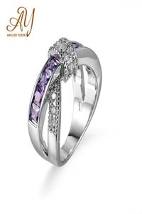 Anillos Yuzuk Jewelry Pouple Amethyst Stone Rings For Women Vintage 925 Sterling Silver Engagement Wedding Jewelry6401507