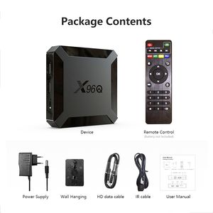 本物のx96qテレビボックスAndroid 10.0 H313 1GB 8GB 2GB 2GB 16GBスマートテレビボックスQuad Core 2.4G WiFi 4Kセットトップボックス