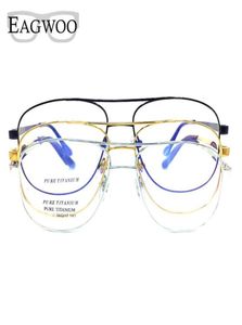 Titanium Eyeglasses Double Bridge Vintage Nerd Big Size Optical Frame Prescription Reading Spectacle For Wide Face Men Glasses9488306