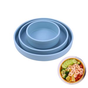 3 pezzi/piatti di silicone rotondi piatti di cena infrangibile piatti impostati per lavatore a microonde per forno di frutta da cucina da cucina da cucina campeggio campeggio hw0121