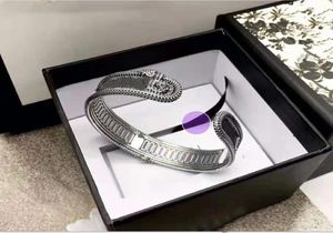 Retro S925 Sterling Silver Bracelet الذكور والإناث الأزواج Punk Hop Hop Jewelry7444666