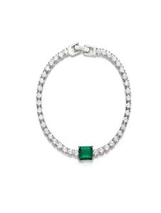 Aiyanishi 925 prata esterlina verde esmeralda tênis pulseira para mulheres casamento jóias finas pulseiras presente de natal6066561