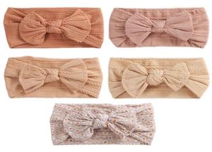 5PcsLot Cable Bow Baby Headband Soft Elastic Print Nylon Headbands Set Turban born For Children Hair Accessories W2203162373030