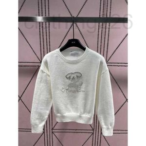 Kvinnors tröjor Designer Heavy Industry Nail Diamond Pearl Letter Långärmad Pullover Tröja Kvinnor Autumn Style Versatile Loose Casual Slimming Knitwear 8n0z