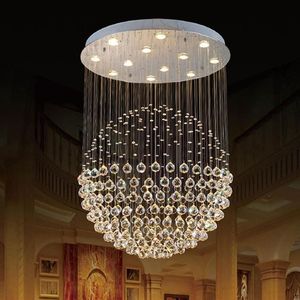 جديد جديد LED K9 Ball Crystal Chandeliers Crystal Crystal قلادة الضوء الثريا أضواء الثريا صافية السقف Light4006858307J