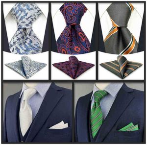 Strisce colorate Paisley 160 cm 63 quot Cravatte extra lunghe Cravatte da uomo e fazzoletti da taschino Set regali in seta Accessori da sposa J22087551818