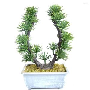 Flores decorativas Bonsai Tree Pot Plástico Artificial Planta falsa Ornamentos de jardim em casa Decoração de mesa para casa