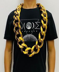 Kedjor Fake Big Gold Chain Men Domineering Hiphop Gothic Christmas Gift Plastic Performance Props Local Nouveau Riche Jewelry4387179