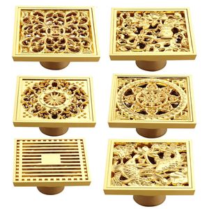 Golden Brass 10 10 cm Square Drain Anti odor and Insect Proof Indoor Outdoor Garden Shower Floor Dzh201 231225