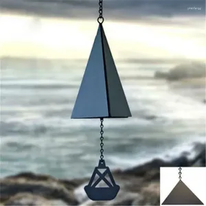 Estatuetas decorativas sinos de vento triângulo de ferro pendente de pingente pátio decoração mar do país norte sinalizador de sinos de parede de sinos de parede