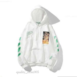 Męskie bluzy bluzy Off White Off White Hoodie Style SWEAT SWEAT MALOWANA STROW CROW Stripe Hoodie i koszulki damskie Offs White Black 281