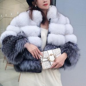 Jackets Women's Winter Coat Real Fox Fur Jacket Natural Fur Clothes Thick Warm Collar Down Jacket Party Sexy Nightclub Child 2022