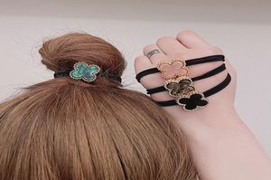 Coreano dongdaemun retro elegante preto bandana simples metal fourleaf trevo anel de cabelo feminino faixa de cabelo acessórios 1044569