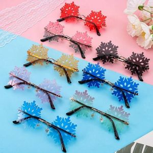 Sunglasses Novelty Snowflake Shape For Women/Men Cute Rimless Halloween Christmas Party Glasses Prom Accessories