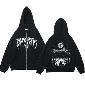 アニメy2k zip up phoodie berserk zipper jacketグラフィックスウェットシャツ春と秋の長袖ジャケット薄いフリーススウェットシャツ