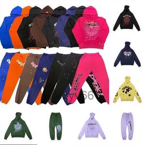 Spindelhoodies rosa 555555 mäns uppsättningar byxor jacka casual tröja sp5der unga thug joggers tryck tröja zx7r